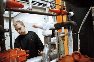 Billedet viser en person, som arbejder p et kleanlg med naturlige klemidler