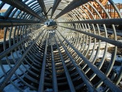View into a rustproof reinforcement, columns