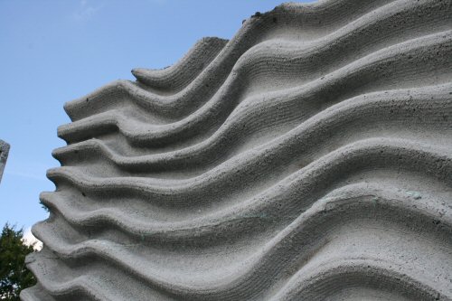 An example of a concrete structure where the formwork has been fabricated on a robot installation