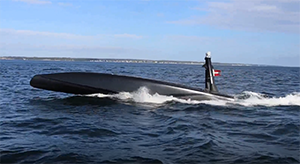 Sort havdrone p� vandet